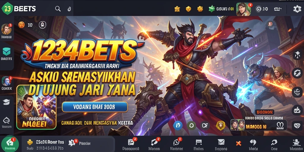 Tampilan aksi mendebarkan dari gameplay 1234BETS