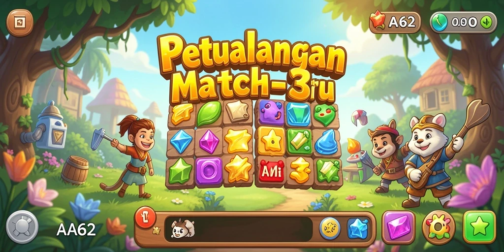 Tampilan gameplay seru dan penuh warna dari AA62.