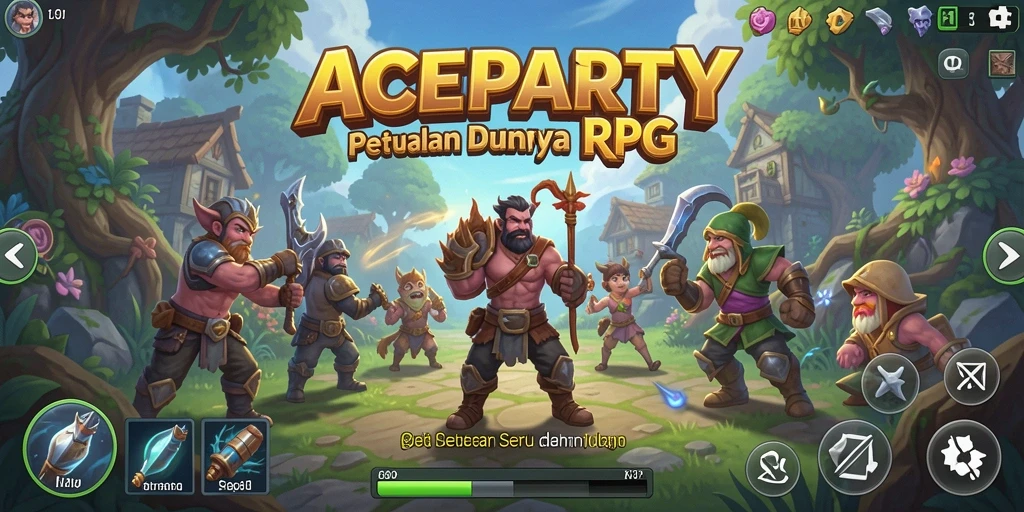 Tampilan gameplay menarik dalam ACEPARTY yang memukau.