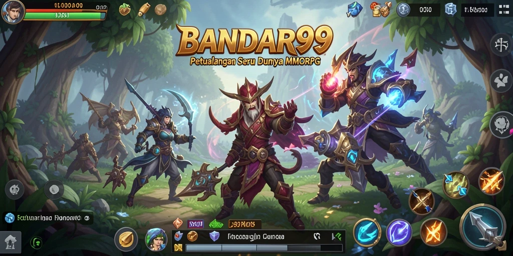 Tampilan screenshot BANDAR99 yang menampilkan aksi gameplay MMORPG.