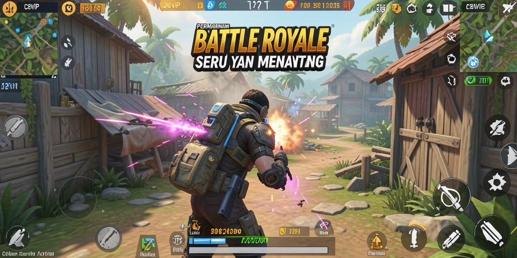 Tampilan gameplay C8VIP yang mendebarkan dalam pertarungan Battle Royale.
