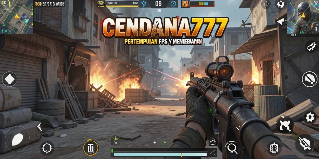 Tampilan gameplay menegangkan dari CENDANA777 dengan aksi pertempuran FPS.