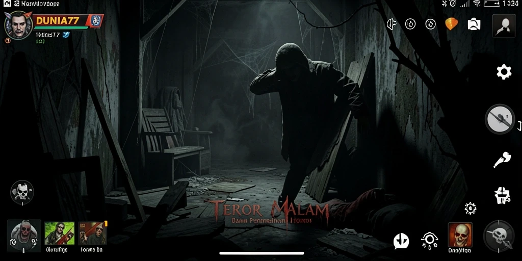 Tampilan menakutkan dari gameplay DUNIA77 yang membuat jantung berdebar.