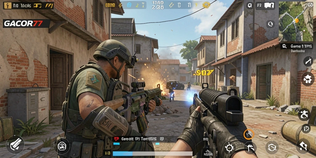 Tampilan dinamis gameplay GACOR77 dengan aksi penuh ketegangan.
