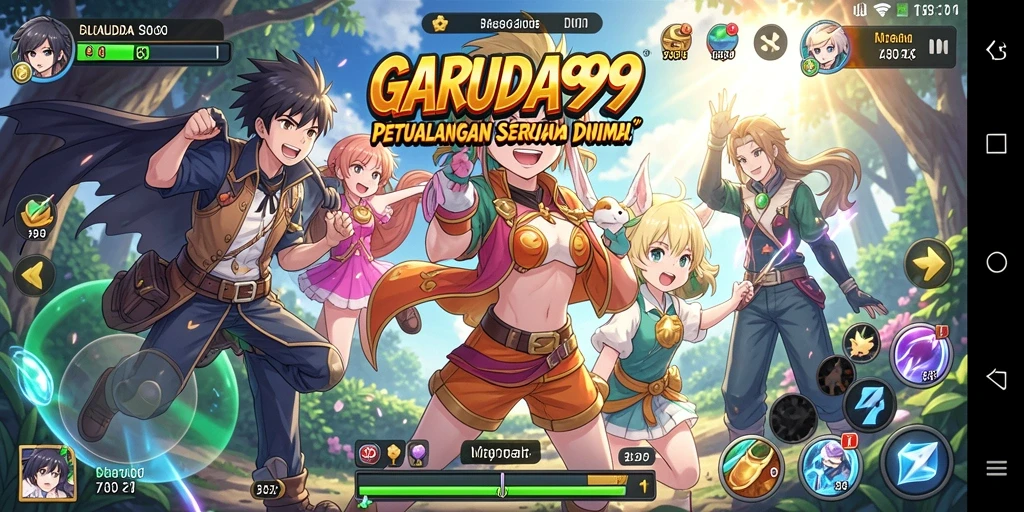 Tampilan gameplay menakjubkan dari GARUDA999 dengan karakter Anime beraksi.