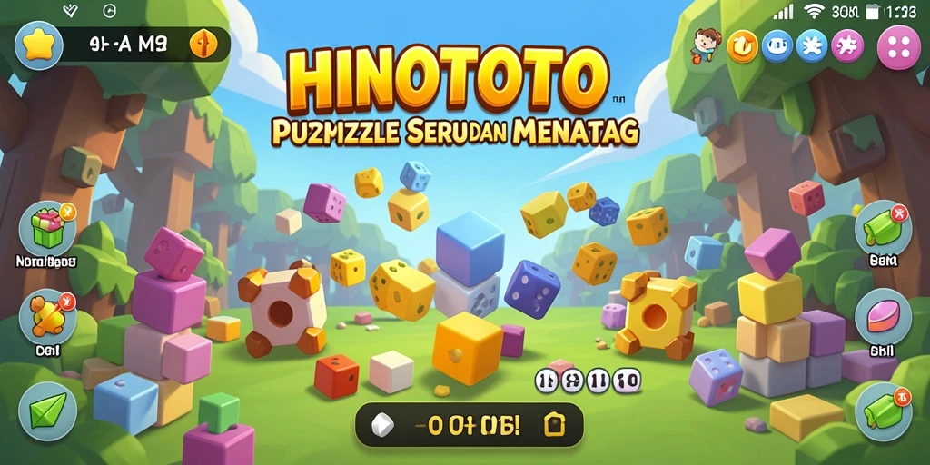Screenshot HINOTOTO menunjukkan gameplay Puzzle yang menantang dan menarik.