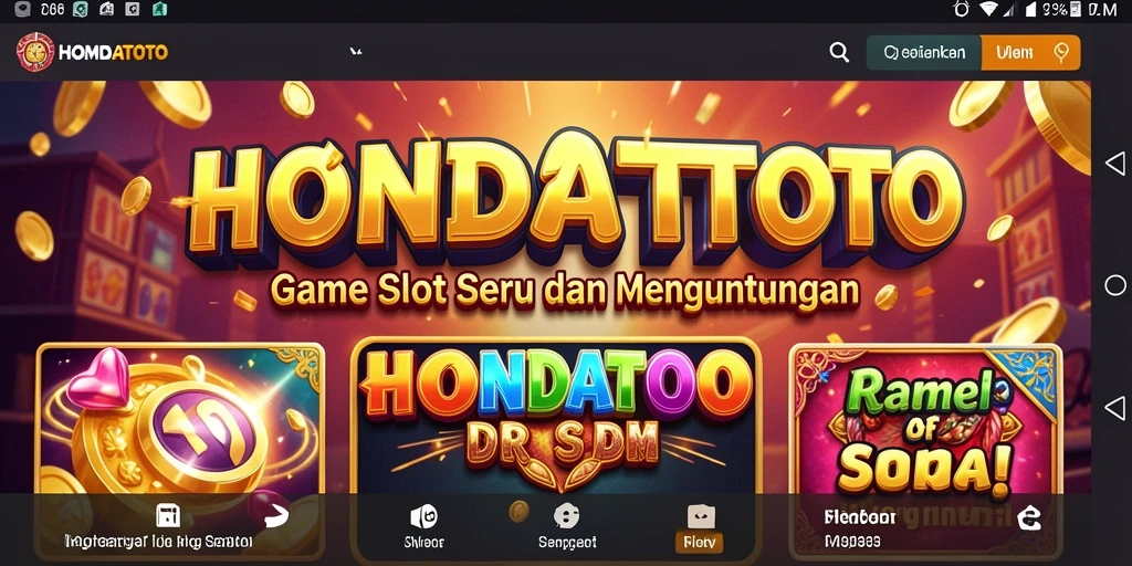 Tampilan gameplay HONDATOTO dengan berbagai tema Slot yang menakjubkan.