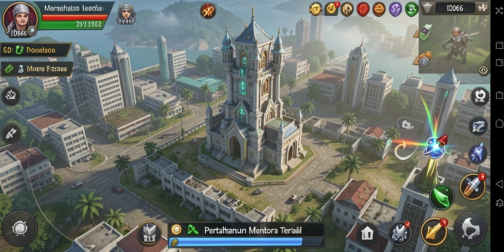 Screenshot menampilkan aksi seru dalam permainan Tower Defense ID66.