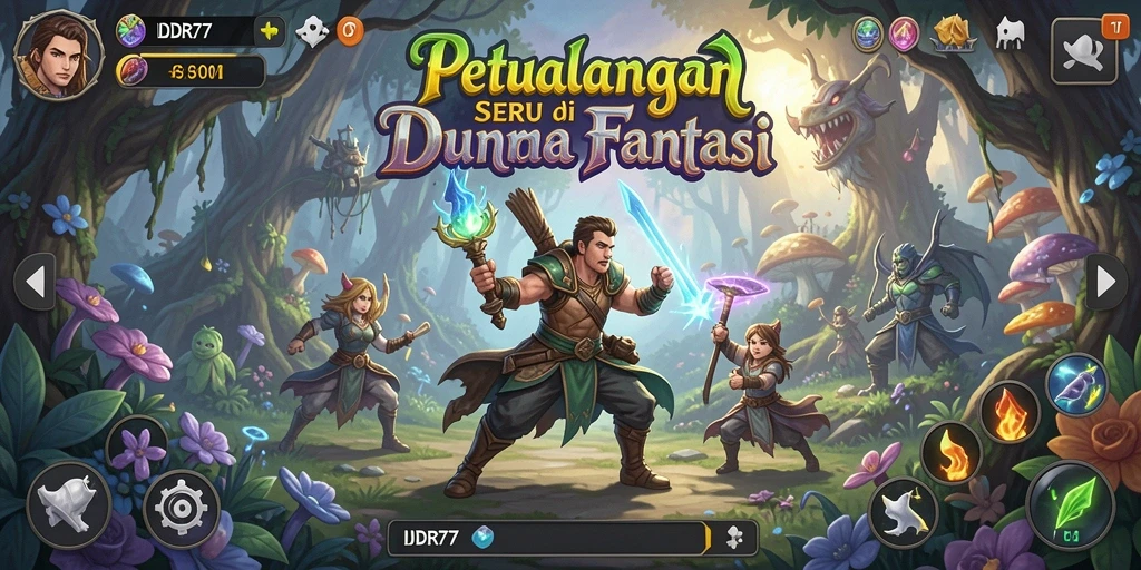 Screenshot IDR77 menampilkan aksi seru dalam petualangan epik.