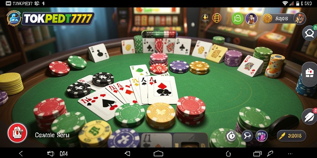 Tampilan gameplay seru dari TOKPED777 yang menampilkan permainan Gaple.